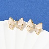 Brass Micro Pave Clear Cubic Zirconia Stud Earrings EJEW-H154-13G-2