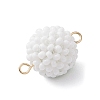 Halloween Glass Peal & Glass Seed Beaded Round Eye Links Connector Charms PALLOY-MZ00948-01-4