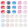 50Pcs UV Plated Transparent Acrylic Bead Caps TACR-TA0001-74-1
