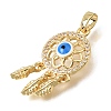 Brass Micro Pave Clear Cubic Zirconia Pendants KK-C263-22D-G-2