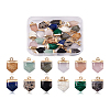 Craftdady 24Pcs 12 Style Natural & Synthetic Gemstone Pointed Pendants G-CD0001-04-13