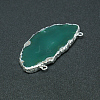 Electroplated Natural & Dyed Agate Big Pendants G-N0167-028-2