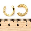 Brass Micro Pave Clear Cubic Zirconia Cuff Earrings EJEW-K309-13G-5