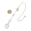 Glass Crystal Balls & Brass Sun Moon Pendant Ornament HJEW-JM02158-3