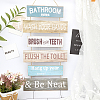 Natural Wood Bathroom Hanging Wall Decorations Signs HJEW-WH0012-01-6