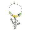 Tibetan Style Alloy Cactus Wine Glass Charms AJEW-JO00236-01-4