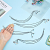 4Pcs 2 Styles Alloy Three-layer Boot Strap Chains AJEW-ME0003-12-3
