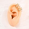 Brass Micro Pave Clear Cubic Zirconia C-Shaped Cuff Earrings EJEW-D328-08G-3