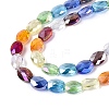 Electroplate Transparent Glass Beads Strands EGLA-Q135-6x8MM-03A-4