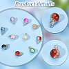 100Pcs 10 Color Crackle Glass Charms PALLOY-AB00224-4