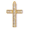 304 Stainless Steel Pave Clear Cubic Zirconia Pendants CU-OY002-24G-02-1