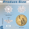 6PCS Brass Micro Pave Clear Cubic Zirconia Buttons KK-FG0001-26B-2