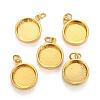 Brass Pendant Cabochon Settings KK-P146-06G-3