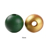 160Pcs 4 Colors Christmas Painted Natural Wood Round Beads WOOD-LS0001-01N-3