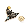 Gothic Witch Hat Zinc Alloy Black Enamel Pin Brooches JEWB-D070-02G-03-3