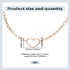 1Pc Zinc Alloy Hollow Heart Pendant Necklaces NJEW-LP0009-46G-2