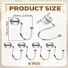 6Pcs Iron Shower Curtain Hook for Bathroom AJEW-LP0006-36A-2