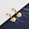 Brass Micro Pave Clear Cubic Zirconia Dangle Stud Earrings for Women EJEW-F352-05G-01-1