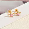 Stainless Steel Enamel Crown Stud Earrings JB5965-5-1