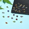 30Pcs 15 Colors Square Rack Plating Brass Glass Charms KK-FS0001-40-10