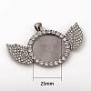 Alloy Pendant Cabochon Setting ALRI-WH0005-11B-2