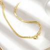 Brass Flat Snake Chain Necklaces NJEW-A042-02G-02-3