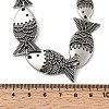 Tibetan Style Alloy Graduated Fish Link Chain Necklaces for Women LS-NJEW-C102-01AS-3
