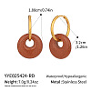 Flat Round 304 Stainless Steel Hoop Earrings MP0677-2-1