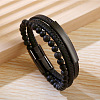 PU Leather Braided Cord Bracelets PW-WGF341D-03-1