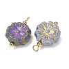 Baking Paint & Golden Metal Enlaced Glass Pendants GL-CBA010C-12G-2