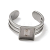 304 Stainless Steel Cuff Ring Findings STAS-B126-12B-P-2