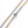 304 Stainless Steel Curb Chain Necklaces NJEW-H492-01GP-2