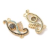 Brass Micro Pave Cubic Zirconia Connector Charms CU-CBA4579-03G-G-3