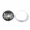 Starry Sky Pattern Printed Glass Cabochons GGLA-N004-25mm-D82-2