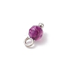 Natural Agate(Dyed & Heated) Faceted Round Charms PALLOY-JF04286-02-5