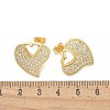 Rack Plating Brass Micro Pave Clear Cubic Zirconia Stud Earrings for Women EJEW-C125-06A-G-5