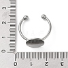 Non-Tarnish Adjustable 304 Stainless Steel Finger Rings Components STAS-K278-04D-P-4