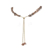 Adjustable Natural Multi-Moonstone Chip Beaded Necklaces NJEW-JN05933-5