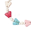 Dyed Synthetic Turquoise Round Butterfly Beaded Anklets AJEW-AN00710-4