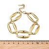304 Stainless Steel Oval Link Chain Bracelets for Women BJEW-D456-05G-5