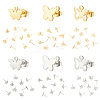 60Pcs 6 Style 304 Stainless Steel Stud Earring Findings STAS-DC0010-11-1