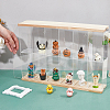 2-Tier 6-Grid Transparent Acrylic Minifigures Organizer Dispaly Case with Wood ODIS-WH0004-03A-3