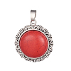 Synthetic Turquoise Pendants PALLOY-F252-01AS-1