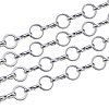 1 Yard Brass Handmade Mother-son Chains size 6x1mm Silver Chain for Jewelry Making CHC-PH0001-09S-3