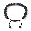 Natural Lava Rock Braided Bead Bracelets X-BJEW-G607-02-2