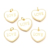 Brass Enamel Pendants KK-B027-03G-D-1