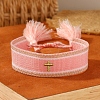 Cross Embroidered Tassel Cloth Woven Braid Bracelet PW-WG23157-05-1