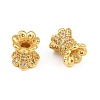 Brass Micro Pave Clear Cubic Zirconia Beads CU-CBA6A75-11G-2