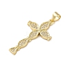 Brass Micro Micro Pave Clear Cubic Zirconia Pendants KK-A212-01G-G-2