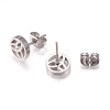 304 Stainless Steel Stud Earrings EJEW-N045-02P-3
